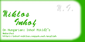 miklos inhof business card